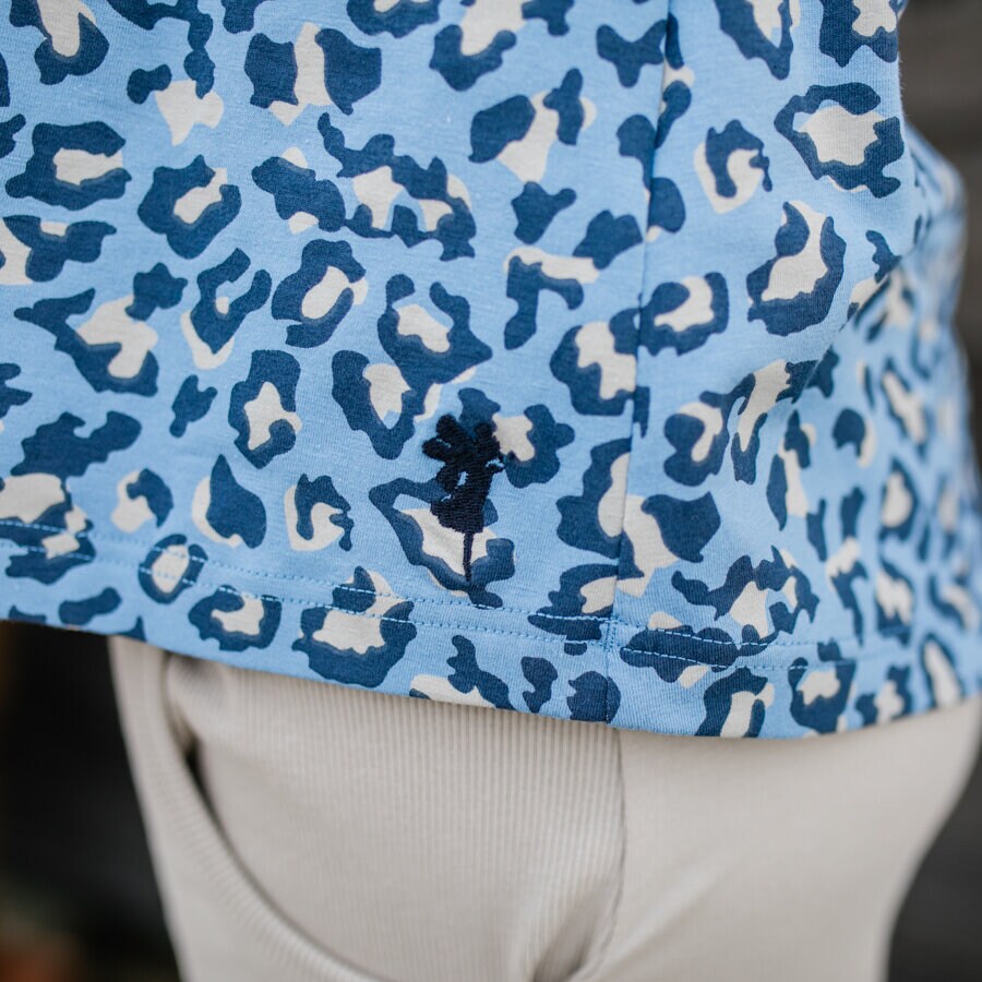 Make a wish blouse short puff sleeve - kiba light denim