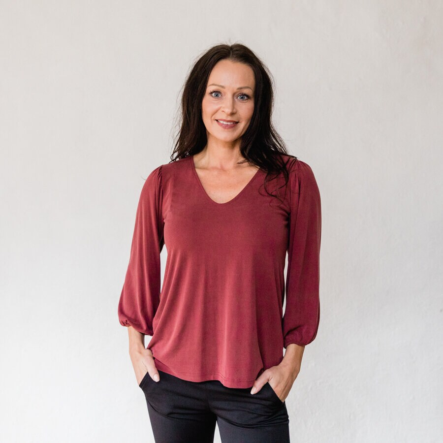 Line blouse - madeira red