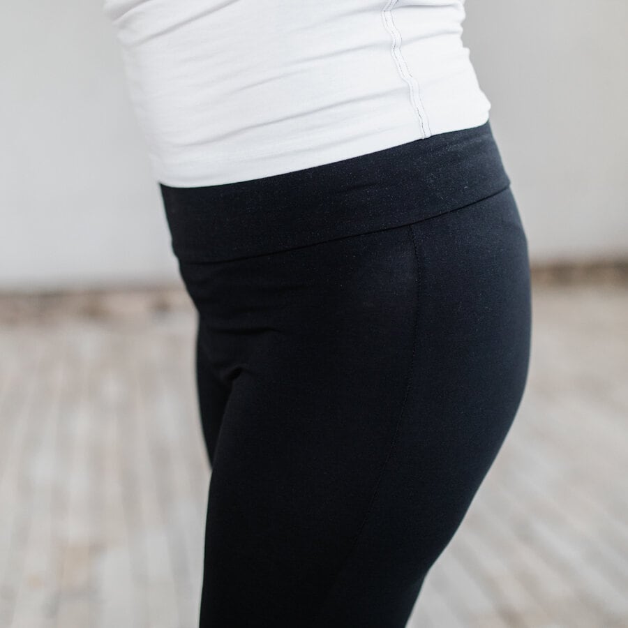 Wrinkled leggings - black