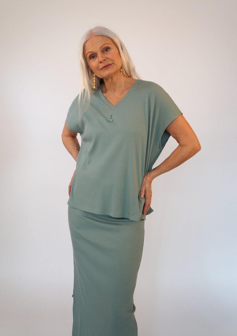 Melvina top - green sage