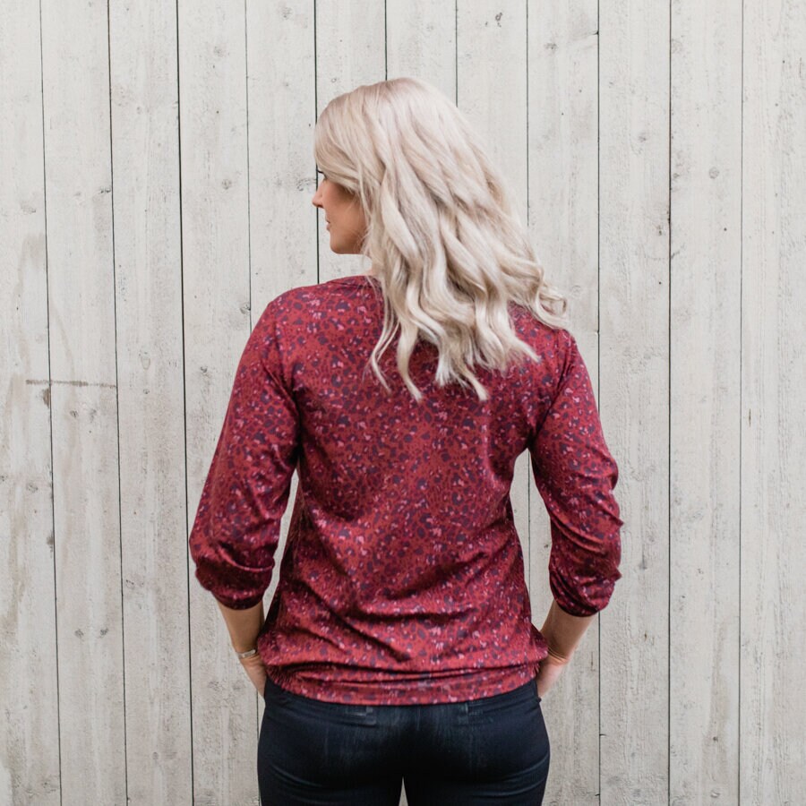 Gemma blouse - leo lace henna