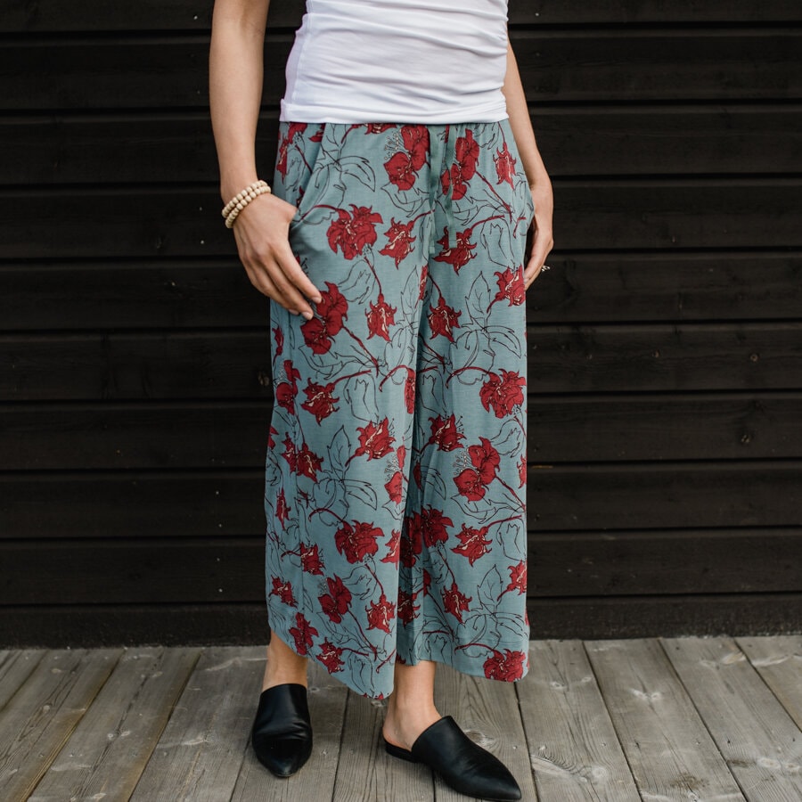 Da Capo pants - herb green water