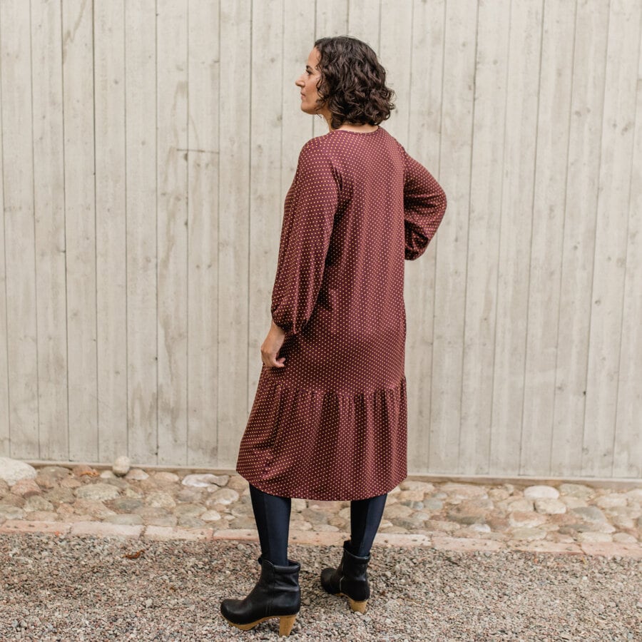Vivid dress - polly dark ruby red