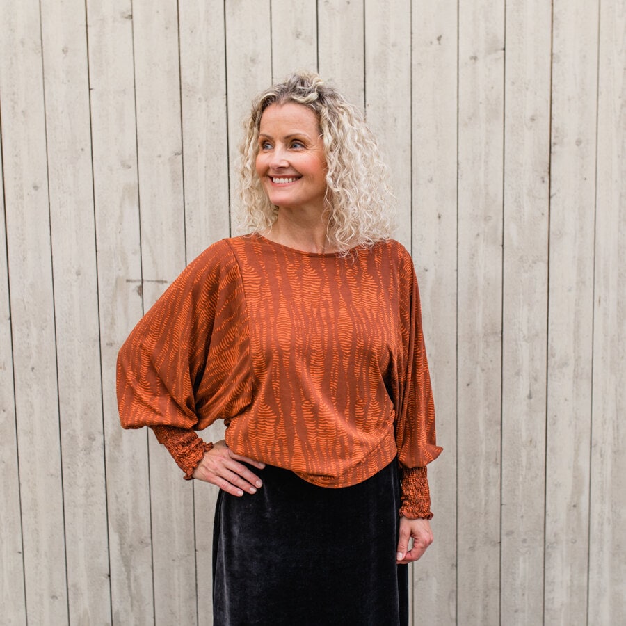 Mimic blouse - collin root brown