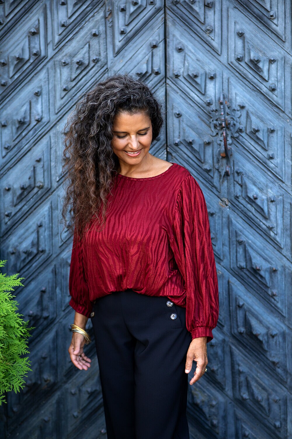 Trip blouse - dark cherry