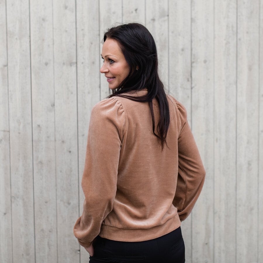Reach velour sweater - fuzzy brown