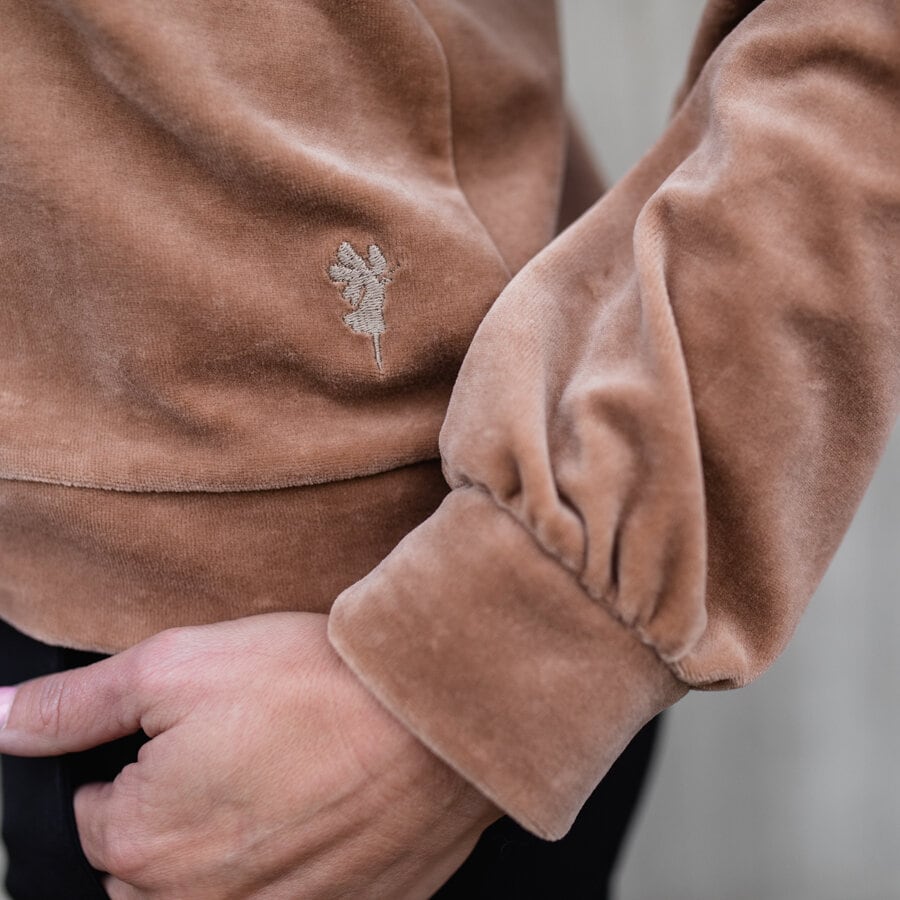 Reach velour sweater - fuzzy brown