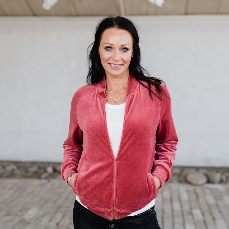 Rockstar velour jacket - camelia pink