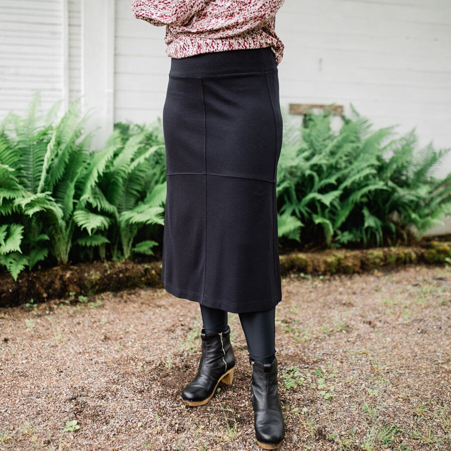 Point skirt jersey - black