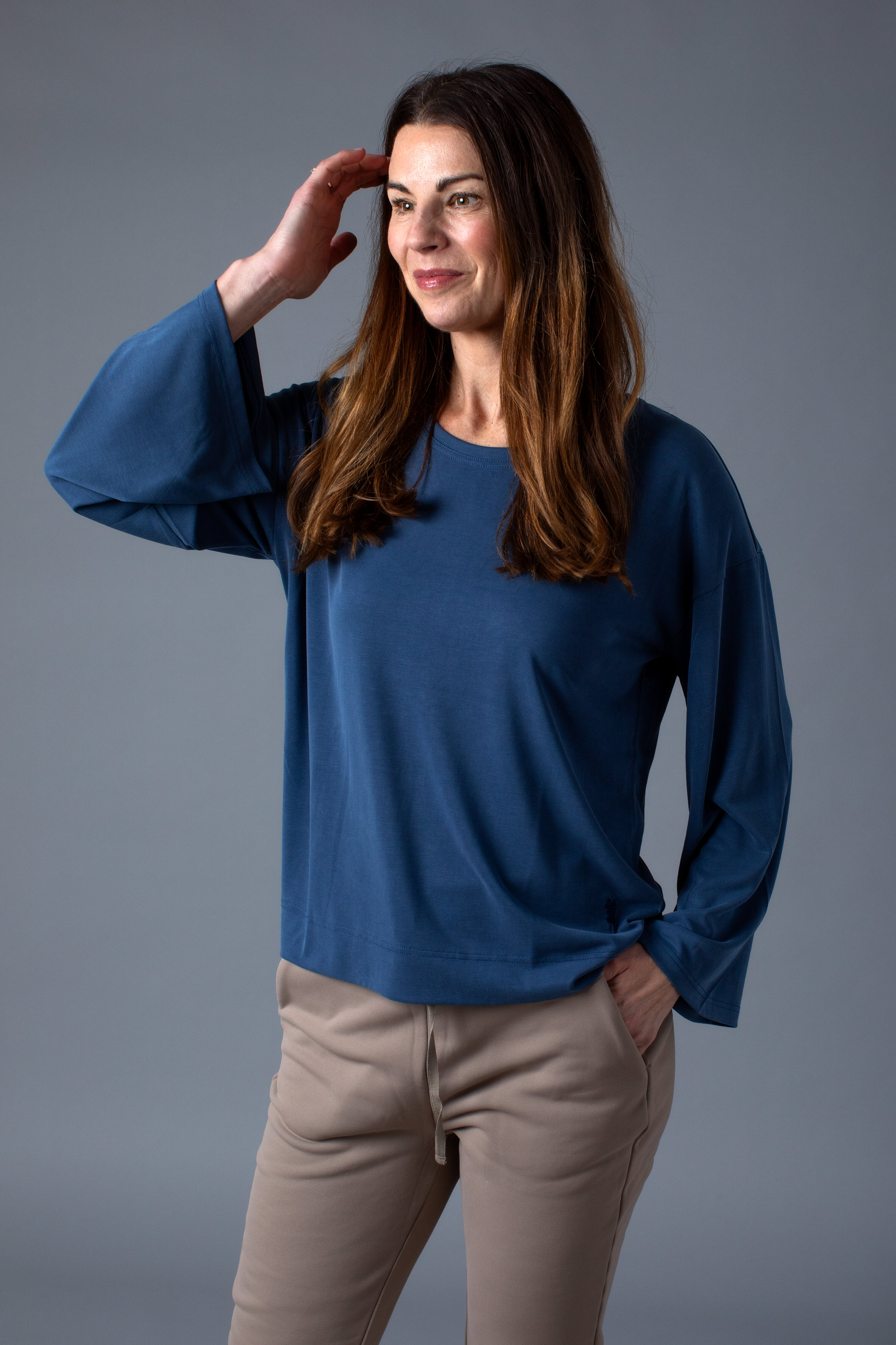 Shallow blouse - navy blue
