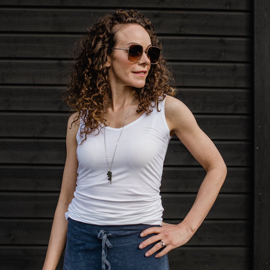 Just a singlet v-neck - white