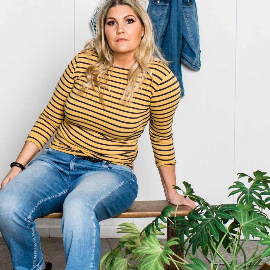 Windbeam top 3/4 sleeve - stripes lion