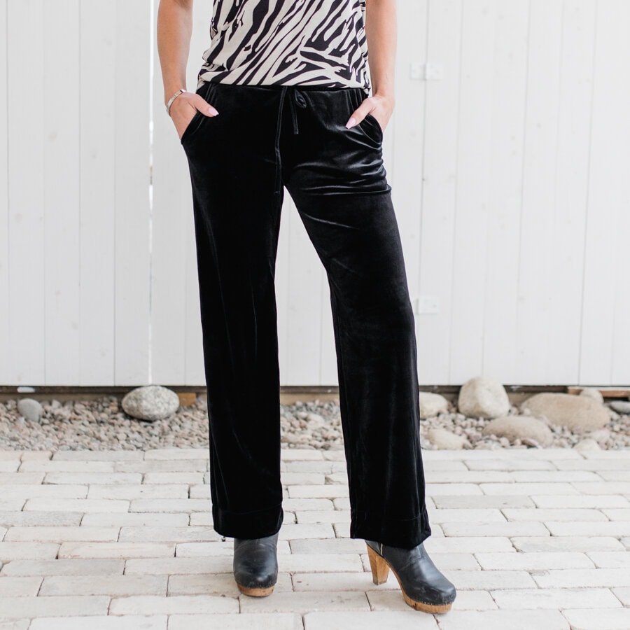 Rythm pants glam velour - black