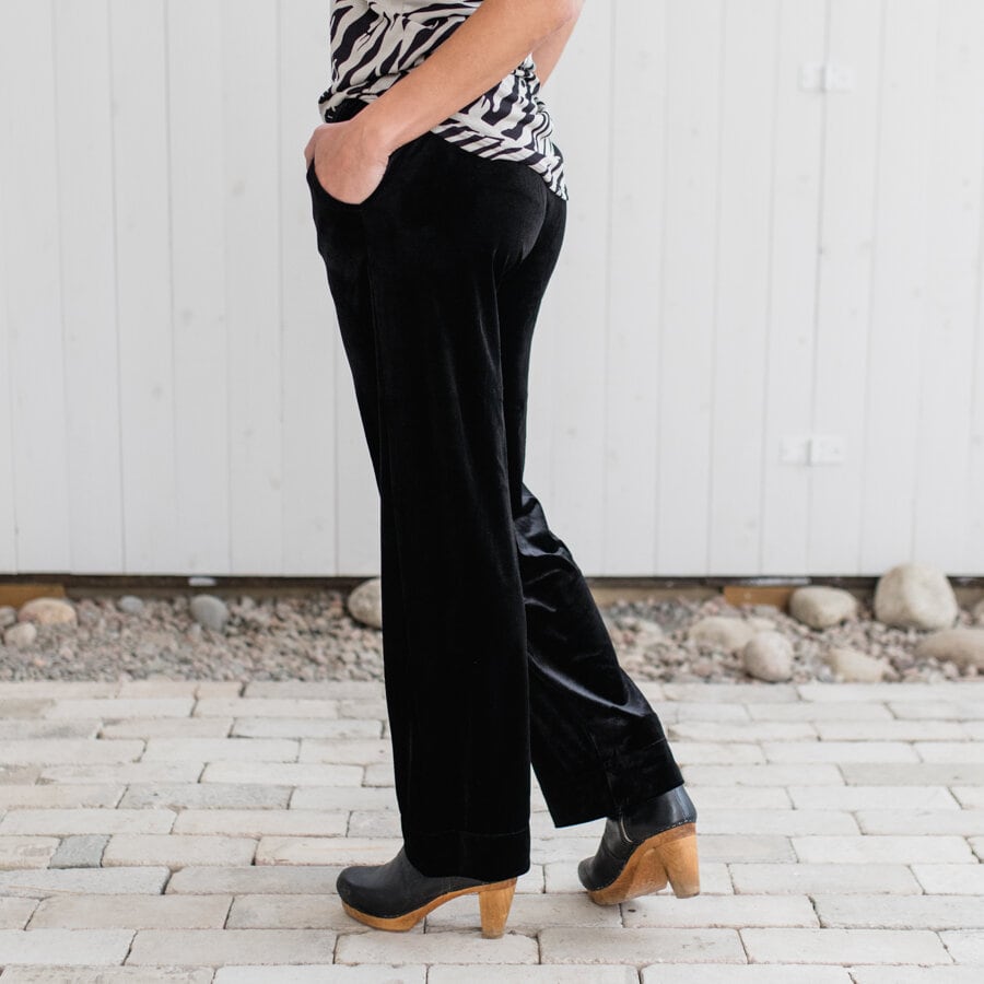 Rythm pants glam velour - black