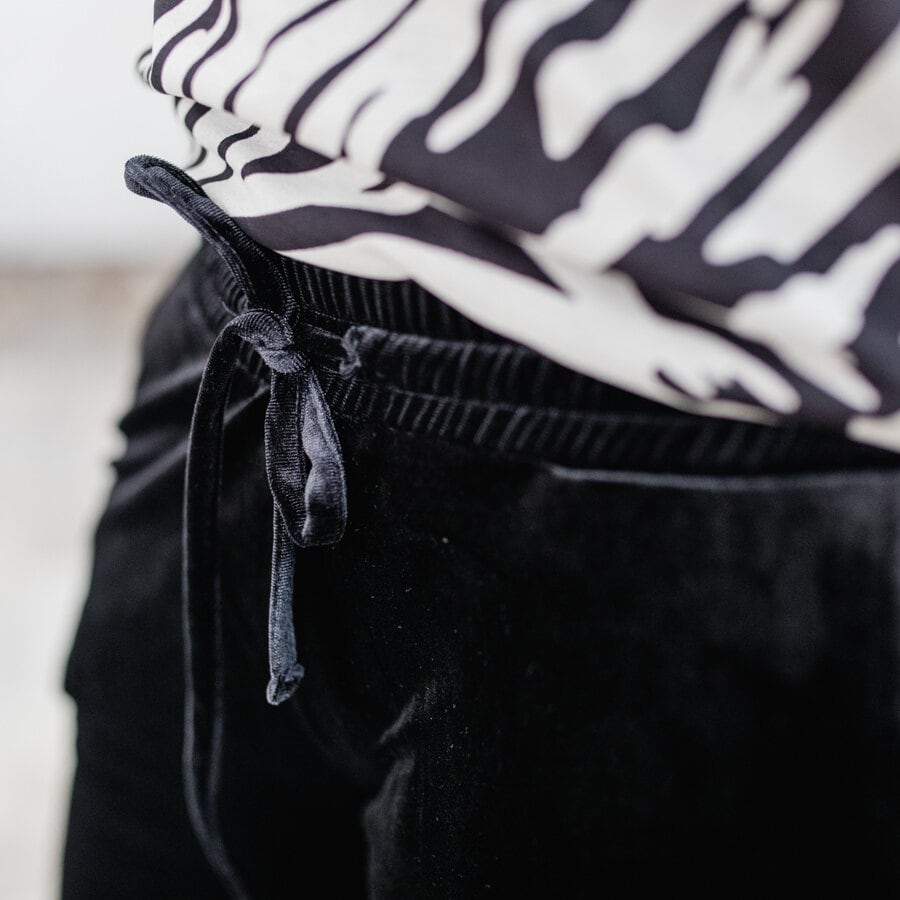 Rythm pants glam velour - black