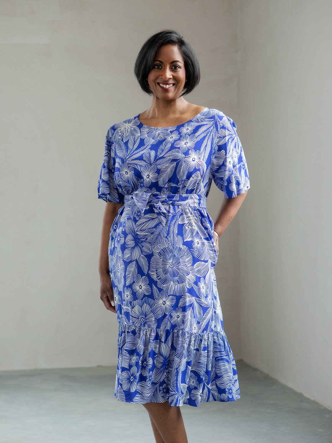 Fiona dress - syros bright sea