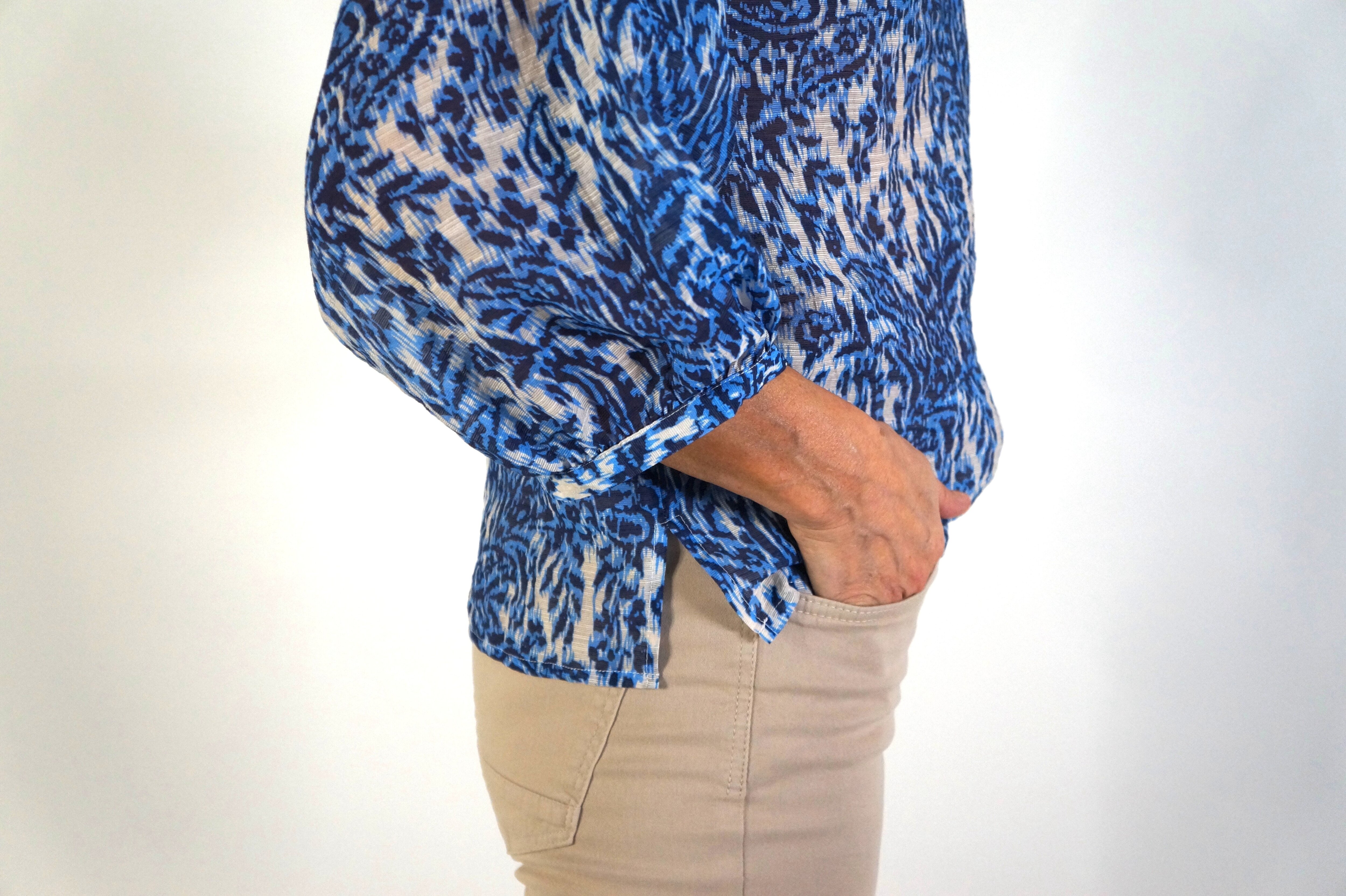 Cheryl blouse - girona blue