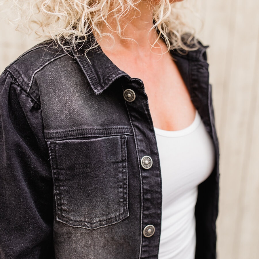 Ebba jeans jacket - washed black