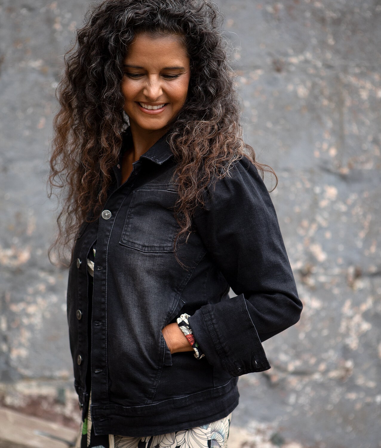 Ebba jeans jacket - washed black
