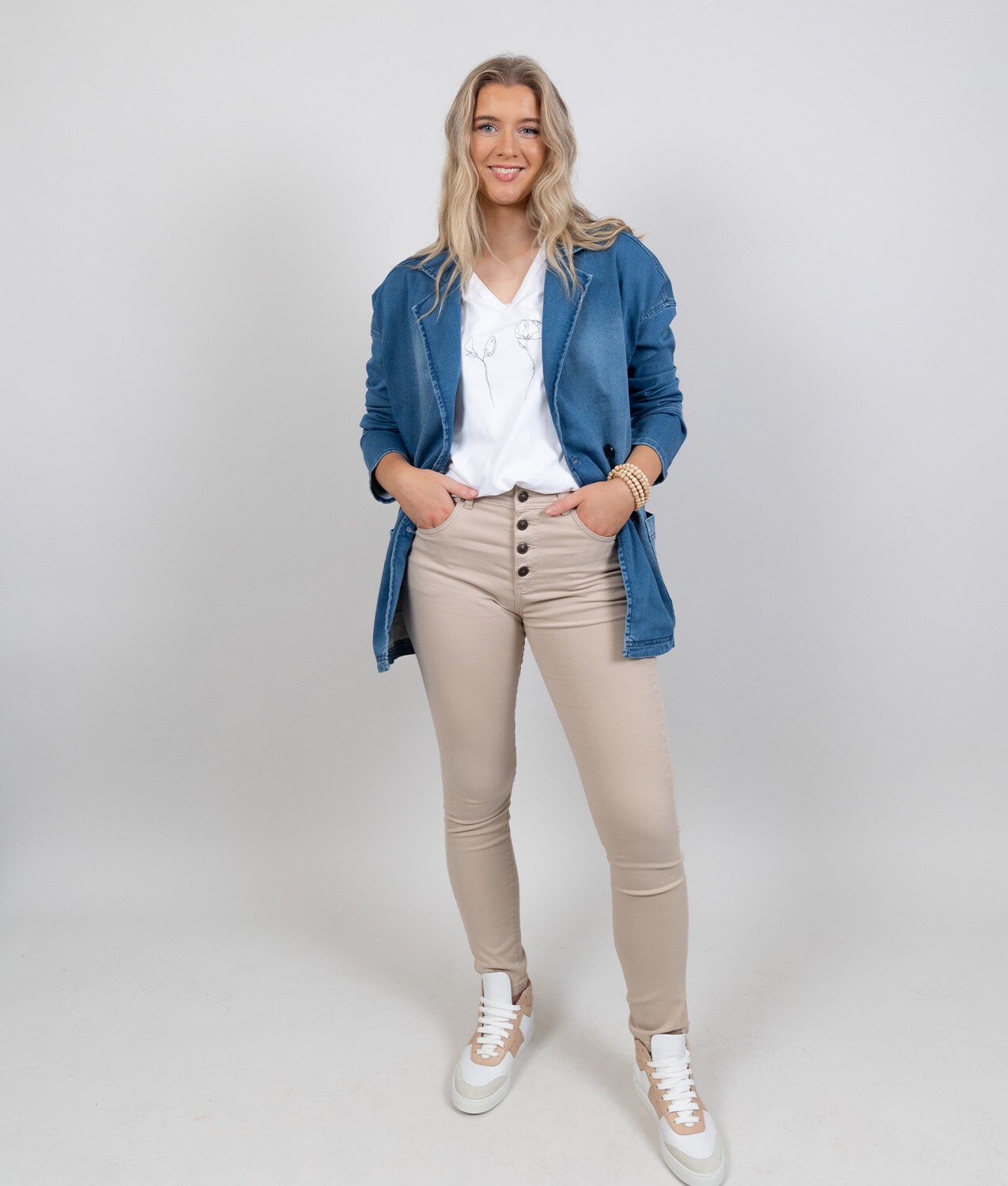 Scarlet jeans cardie - mid blue