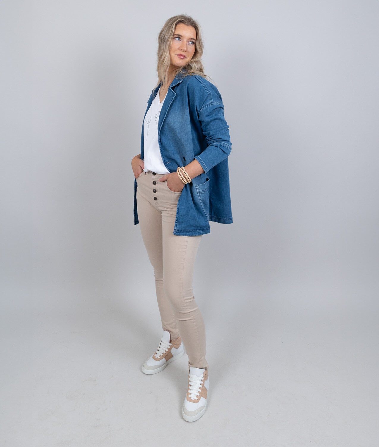 Scarlet jeans cardie - mid blue