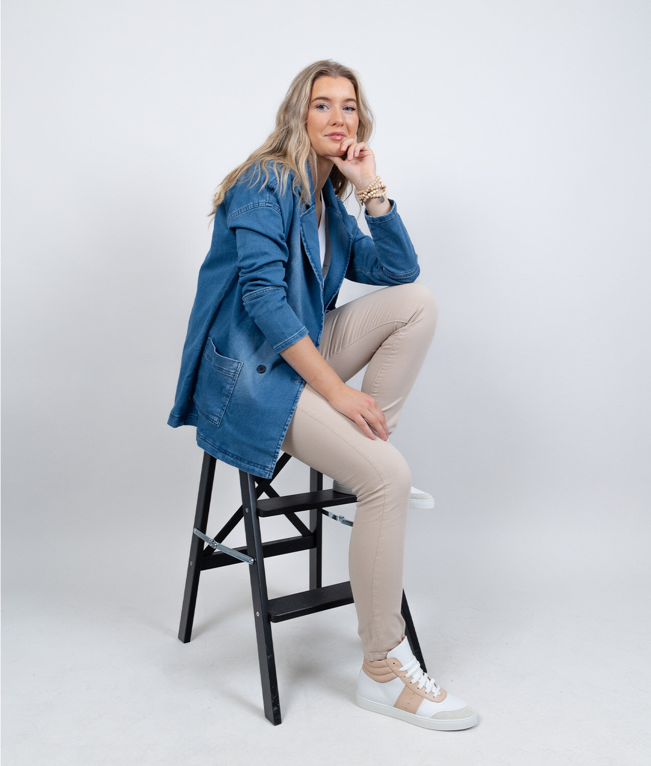 Scarlet jeans cardie - mid blue