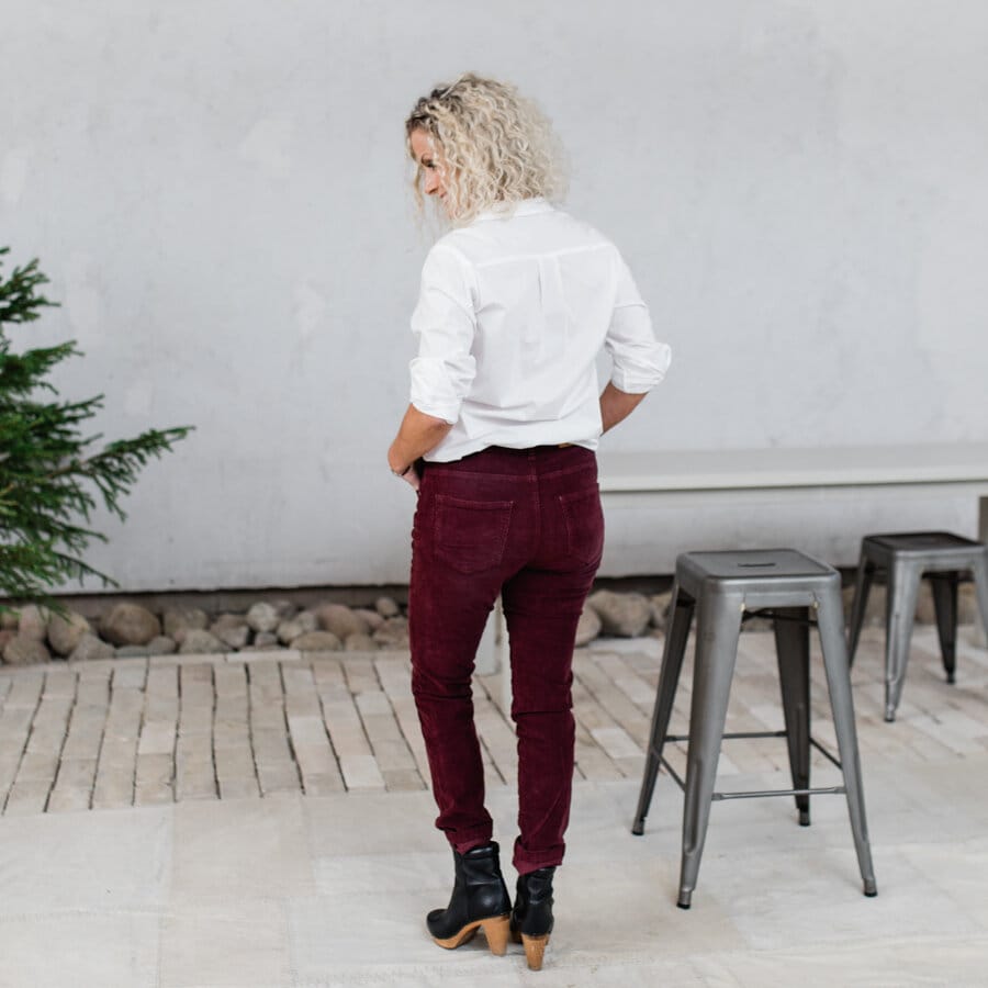 Ziggy cord pants - dark ruby red