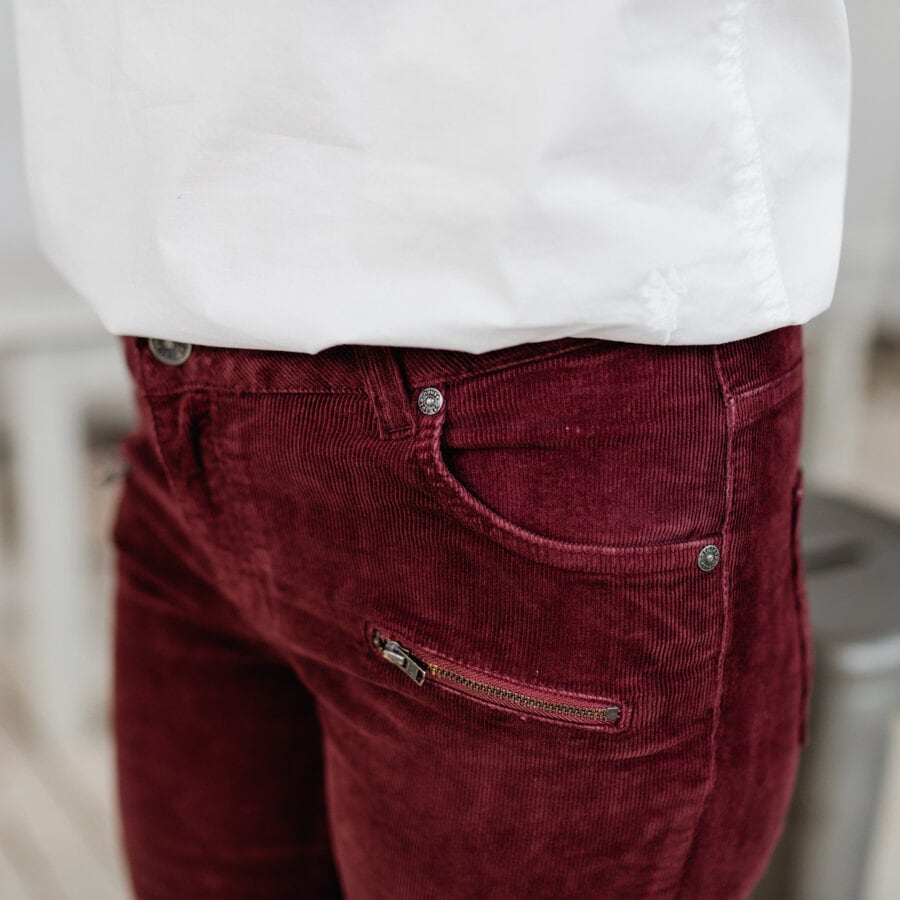 Ziggy cord pants - dark ruby red