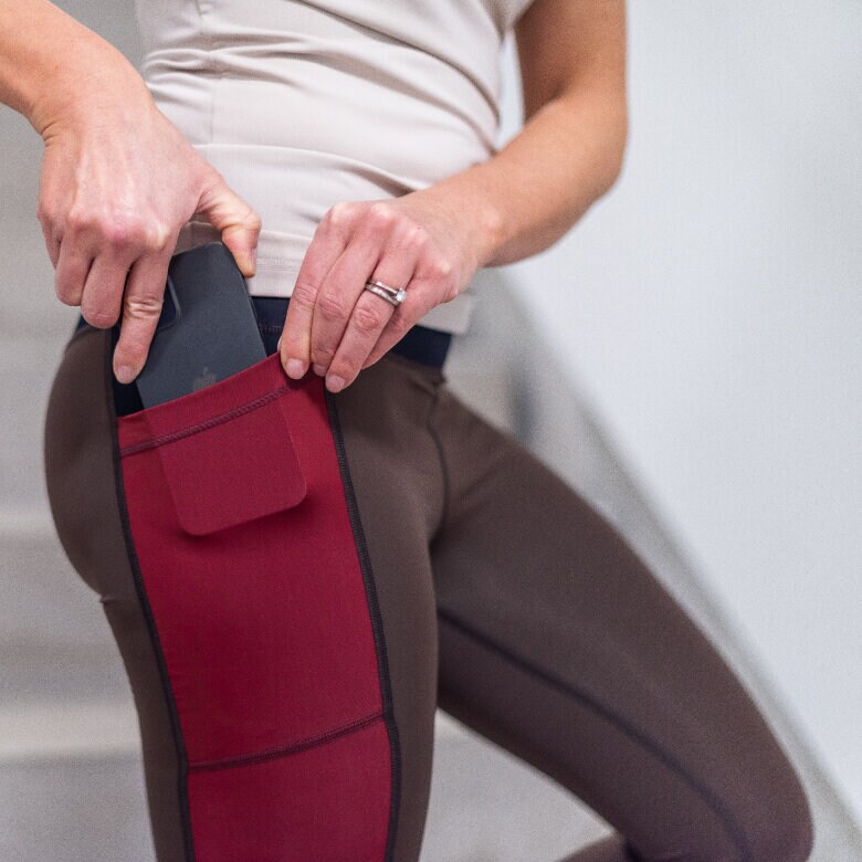 Kajsa tights 7/8 - dark brown multi colors