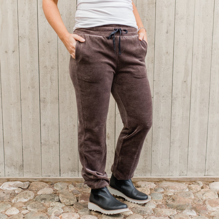 Rejoice velour pants - falcon brown