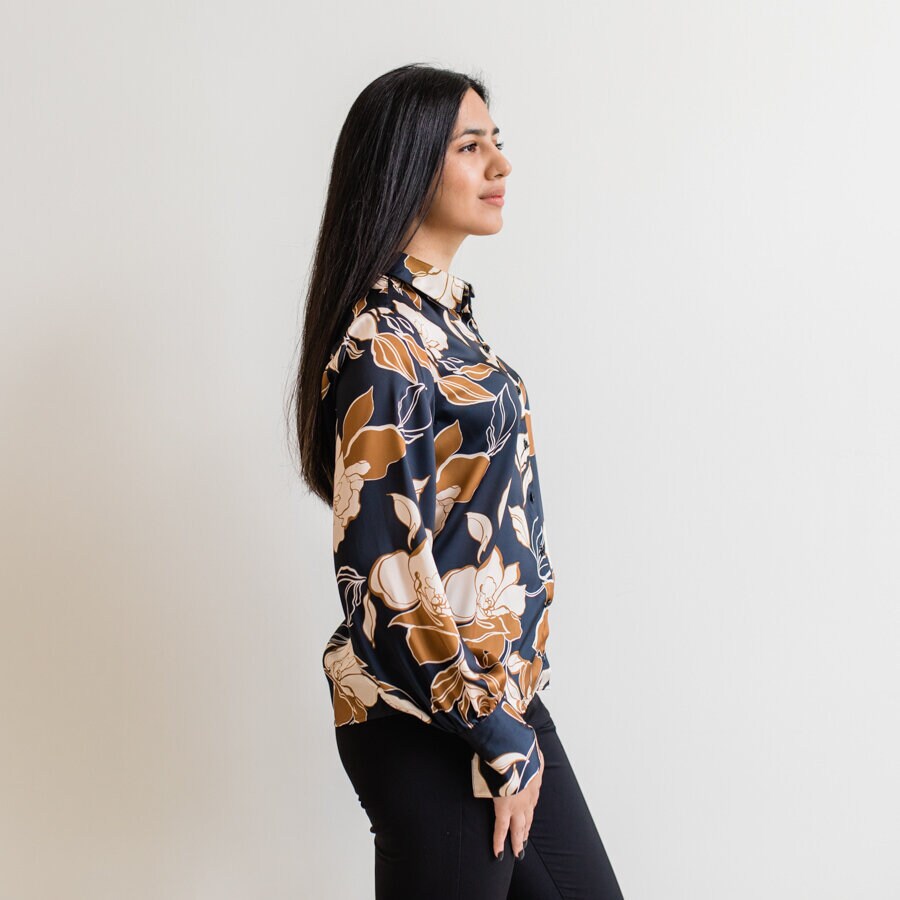 Emma blouse - garden night blue