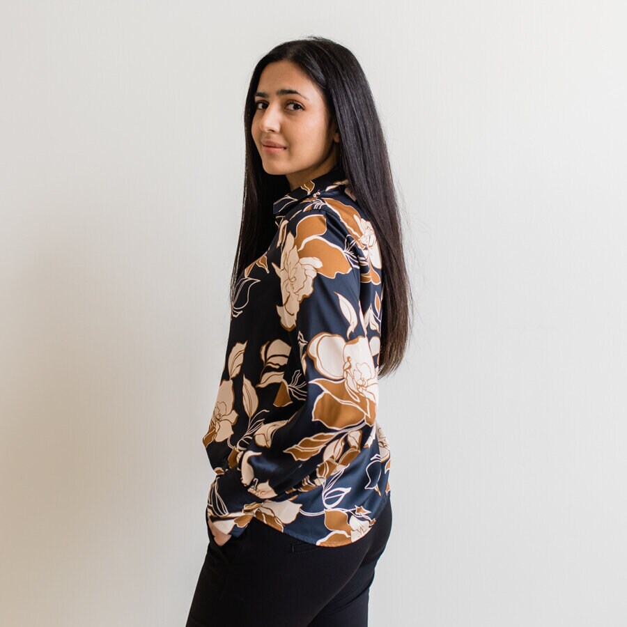 Emma blouse - garden night blue