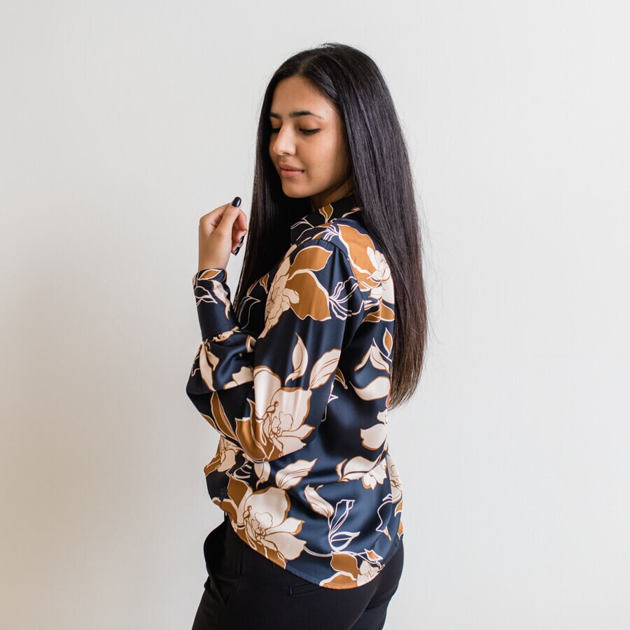 Emma blouse - garden night blue