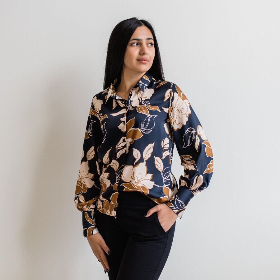 Emma blouse - garden night blue