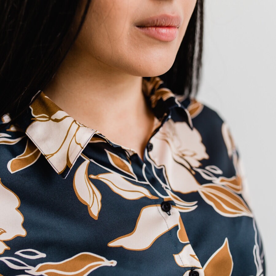 Emma blouse - garden night blue