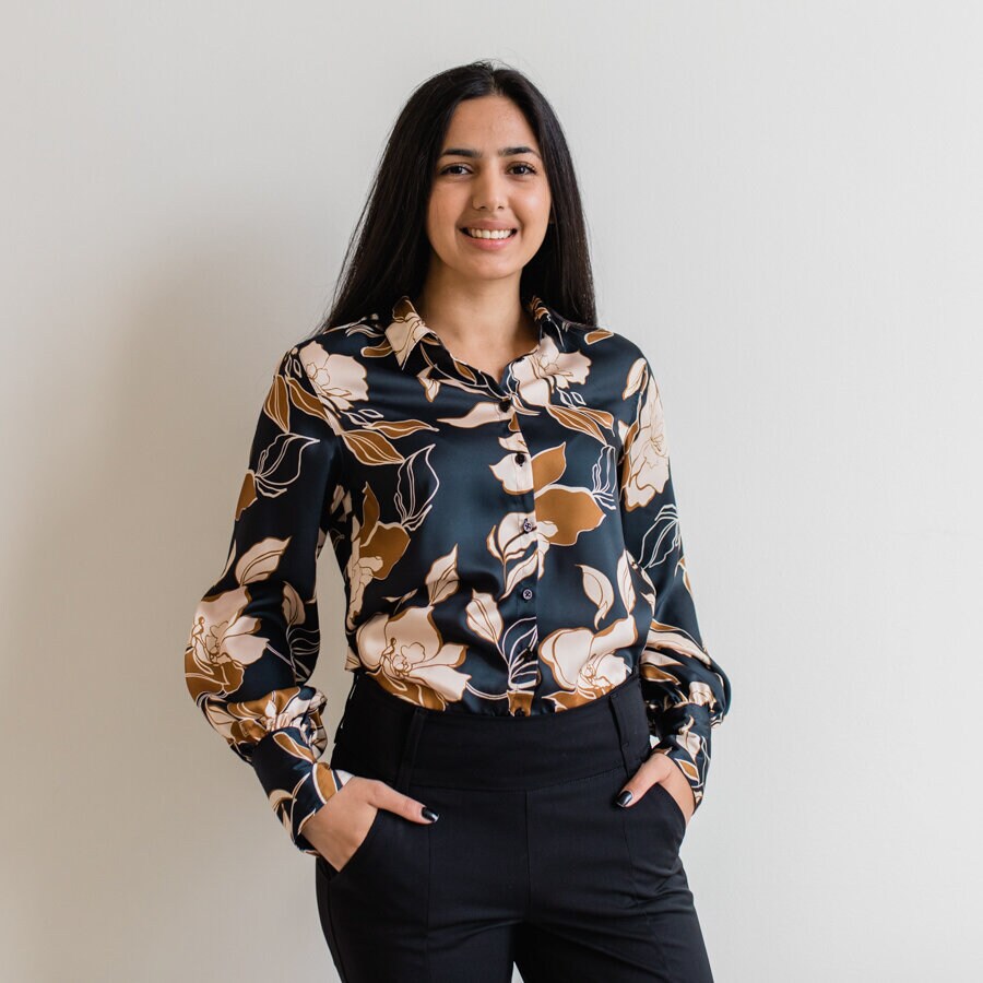 Emma blouse - garden night blue