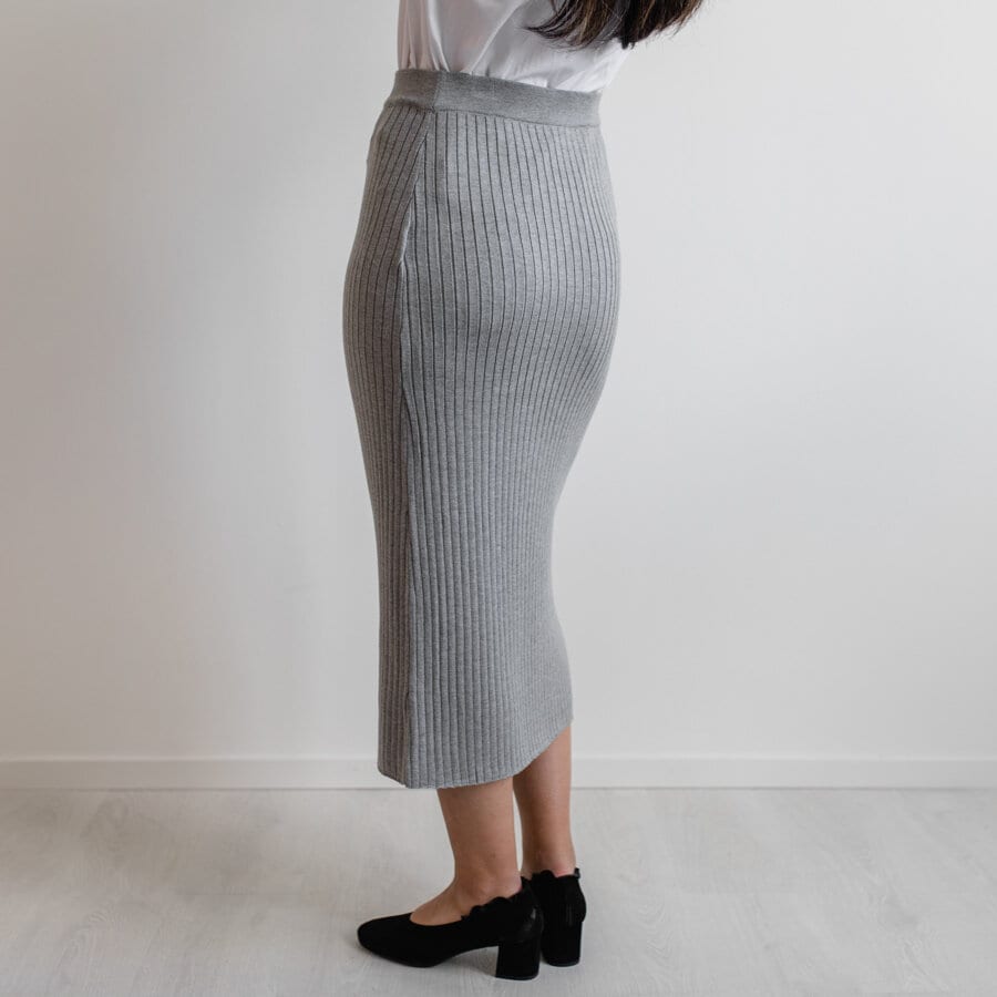 Tube knitted skirt - grey melange
