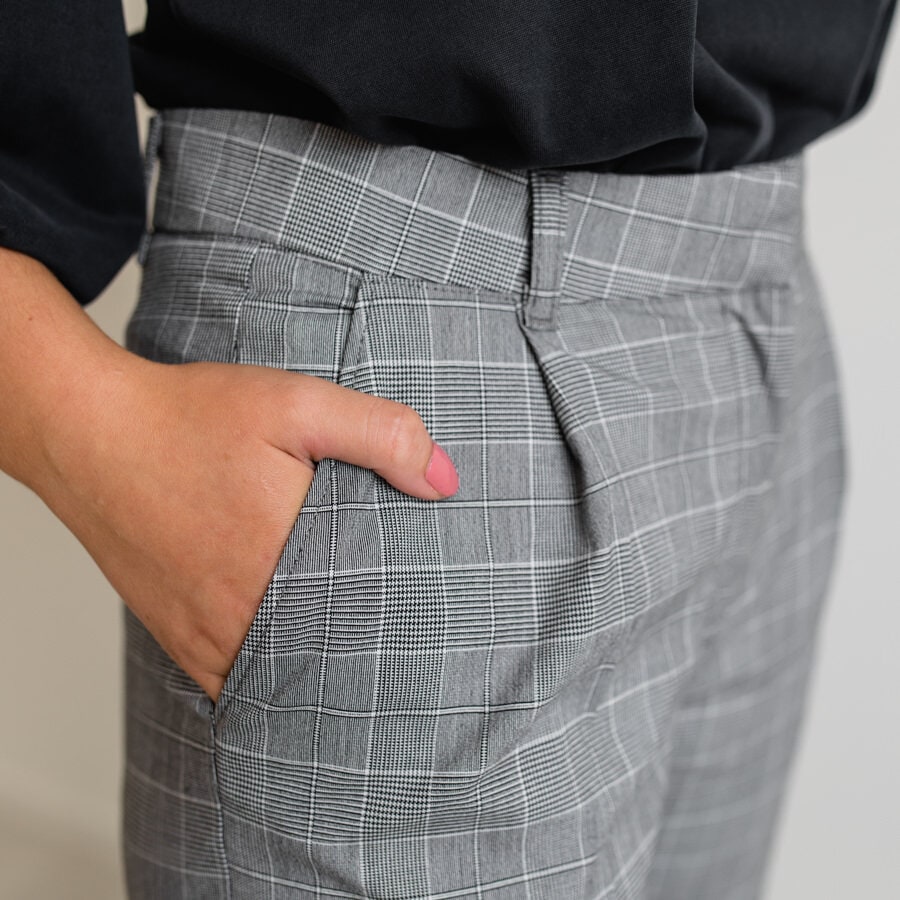 Milano pants - checked black/white