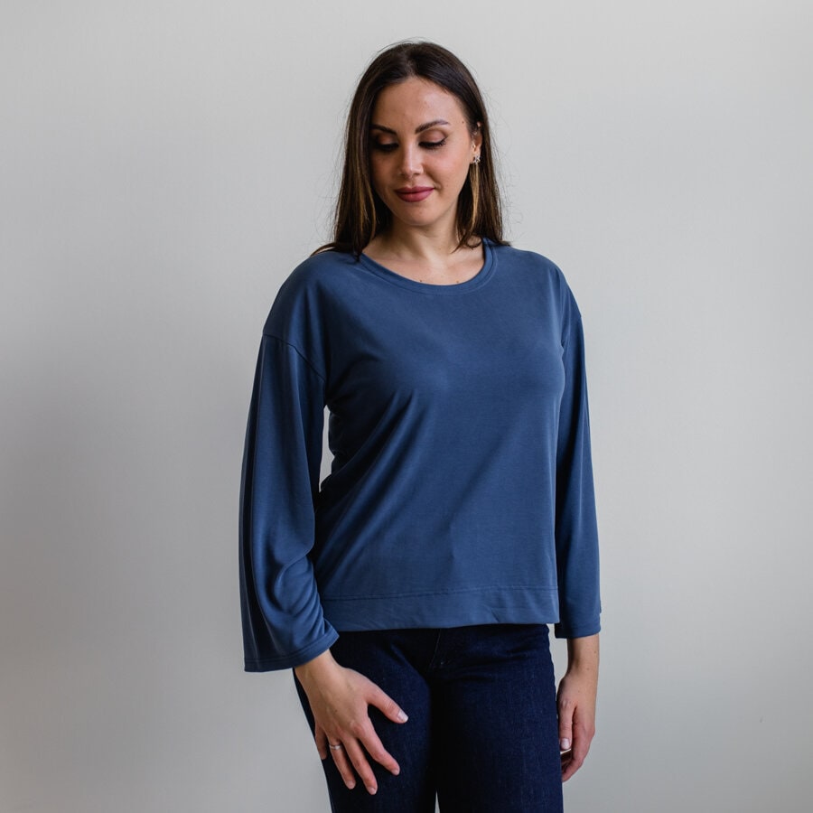 Shallow blouse - navy blue