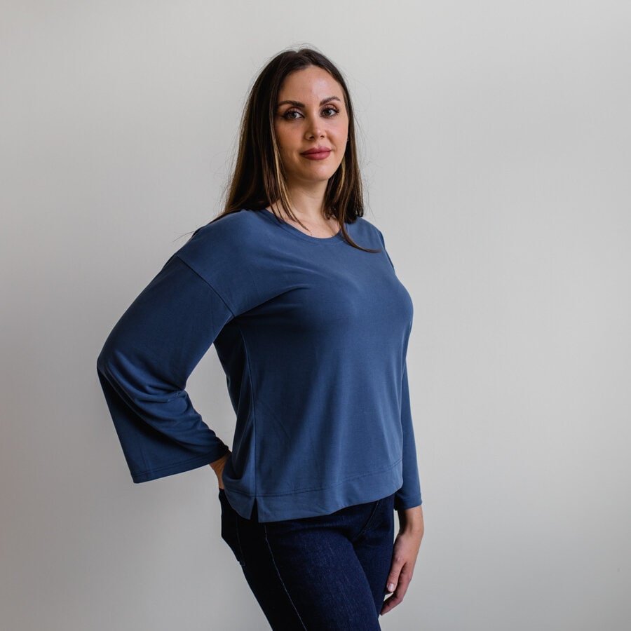 Shallow blouse - navy blue
