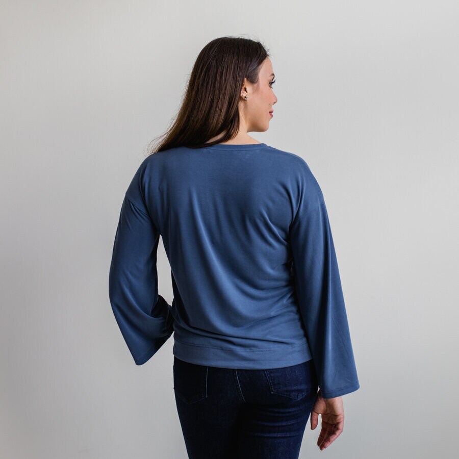 Shallow blouse - navy blue