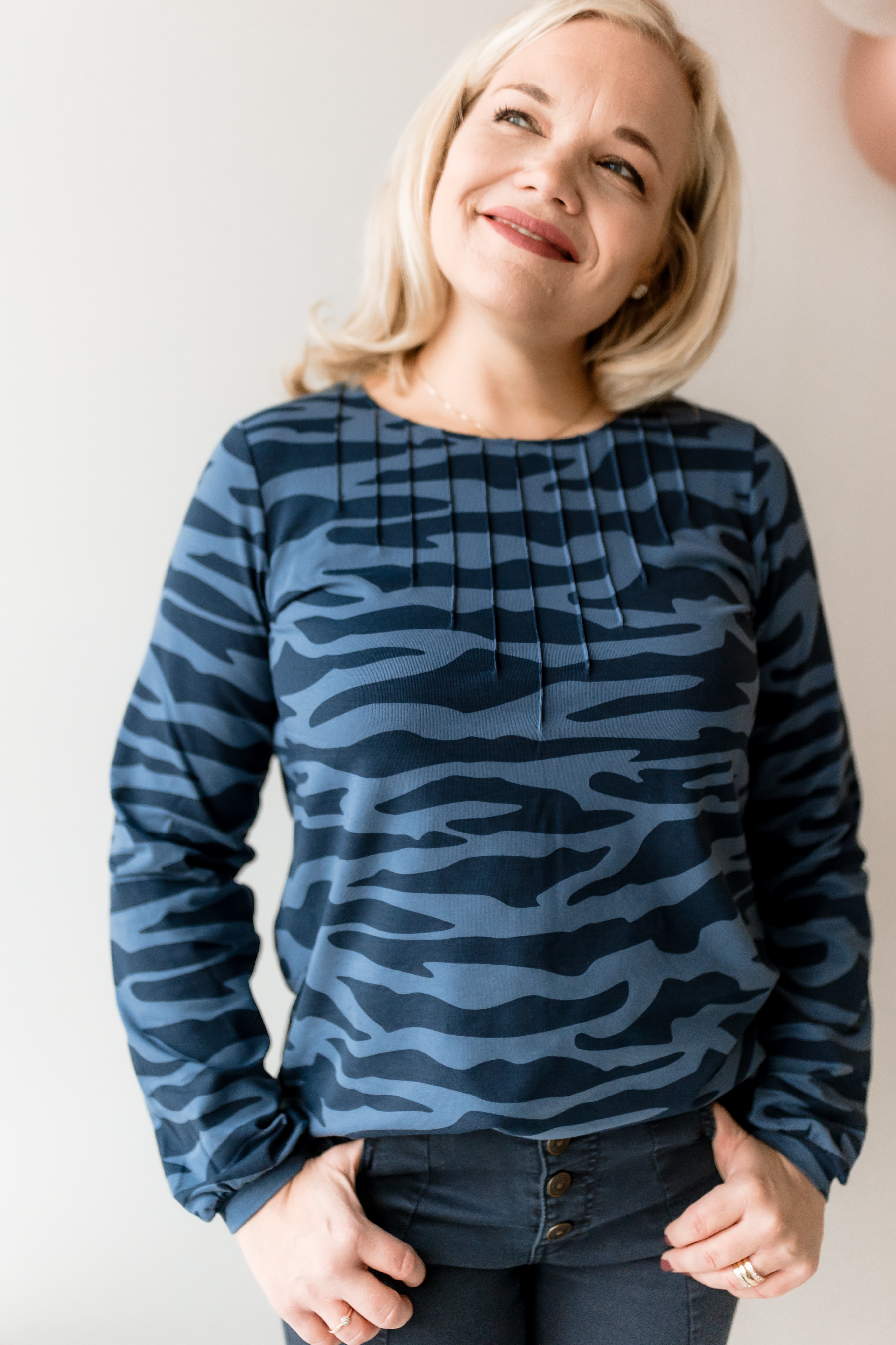 Harmony top - waves true blue