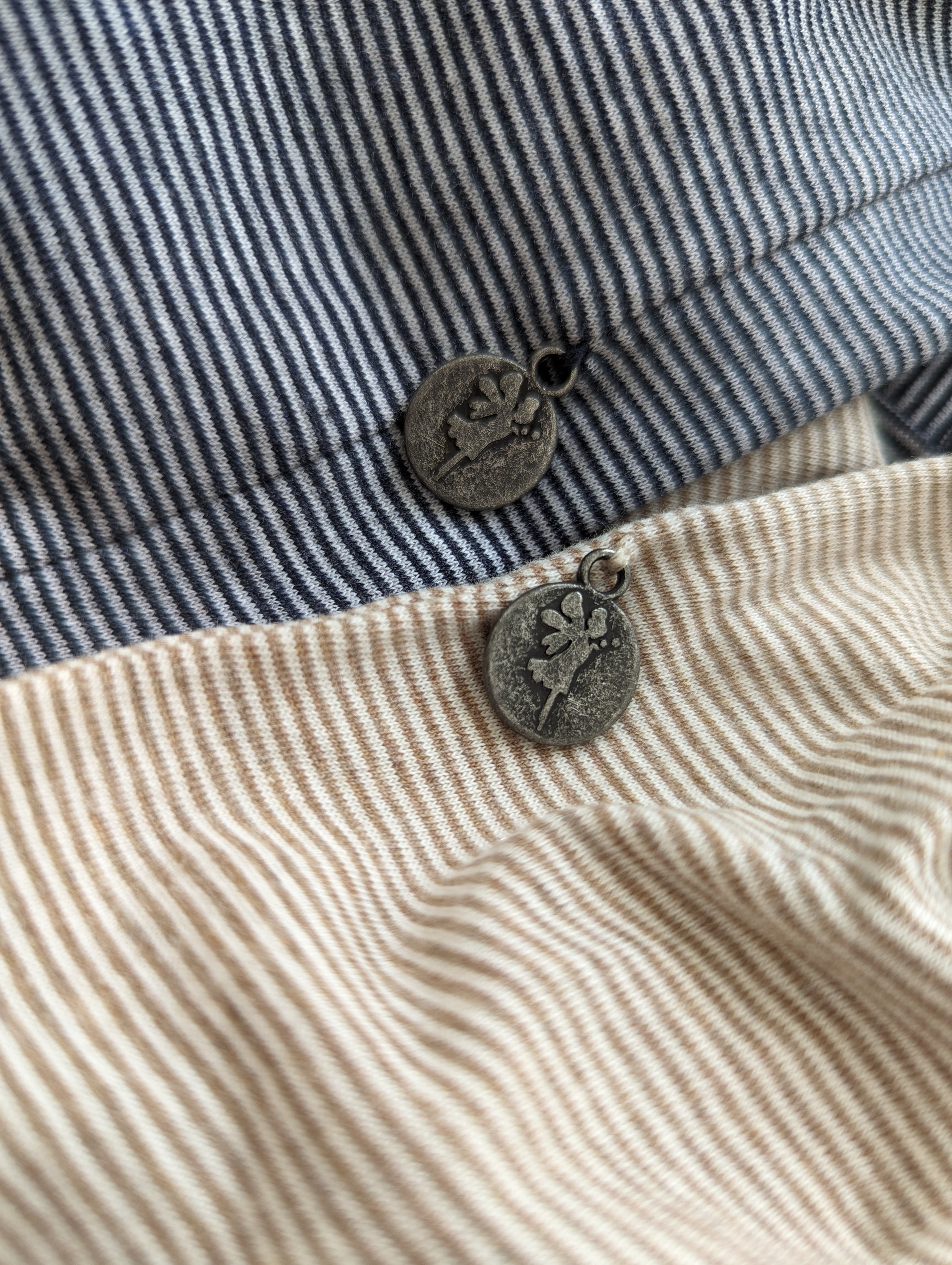 Summer dress - mini striped beige